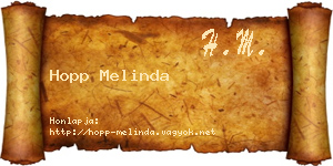 Hopp Melinda névjegykártya